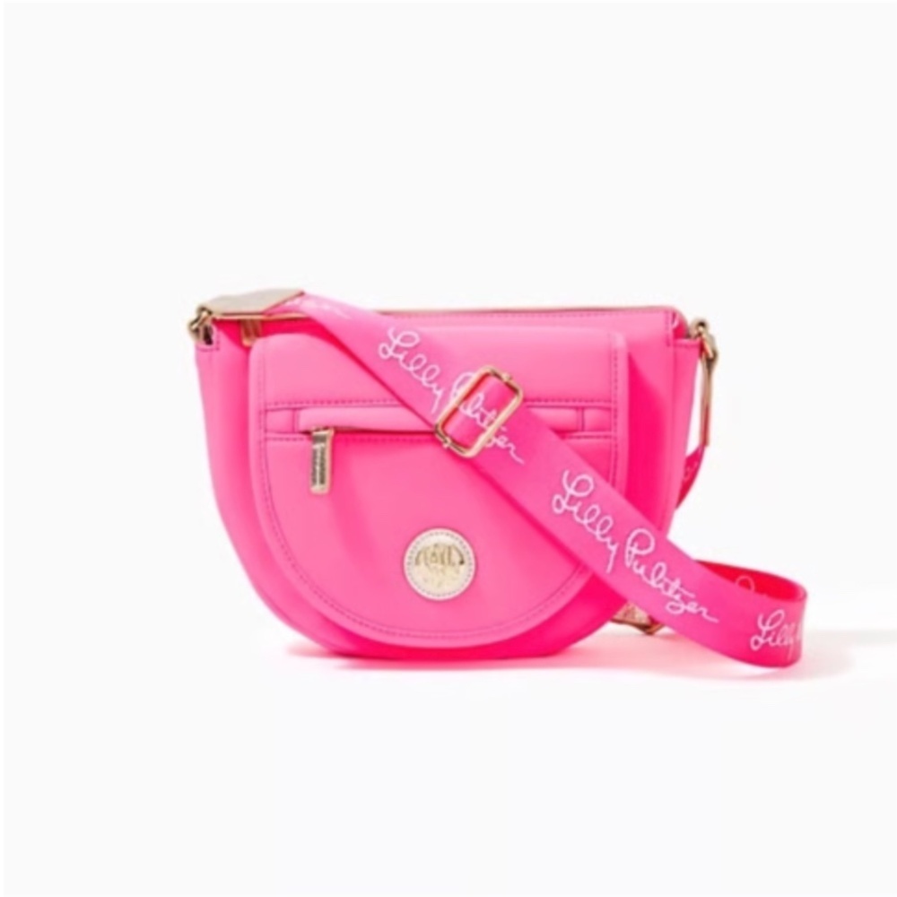 Lilly Pulitzer Giavanna Neoprene Crossbody Bag New Without Tags Pink Barbie